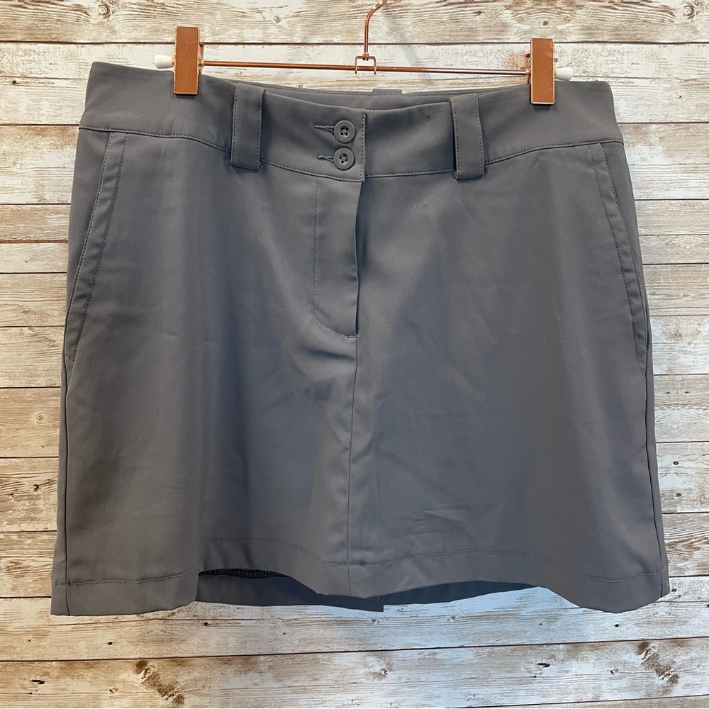 Nike Golf Womens 6 Skirt Gray Dri Fit Tour Performance Skort w/ Shorts Pockets